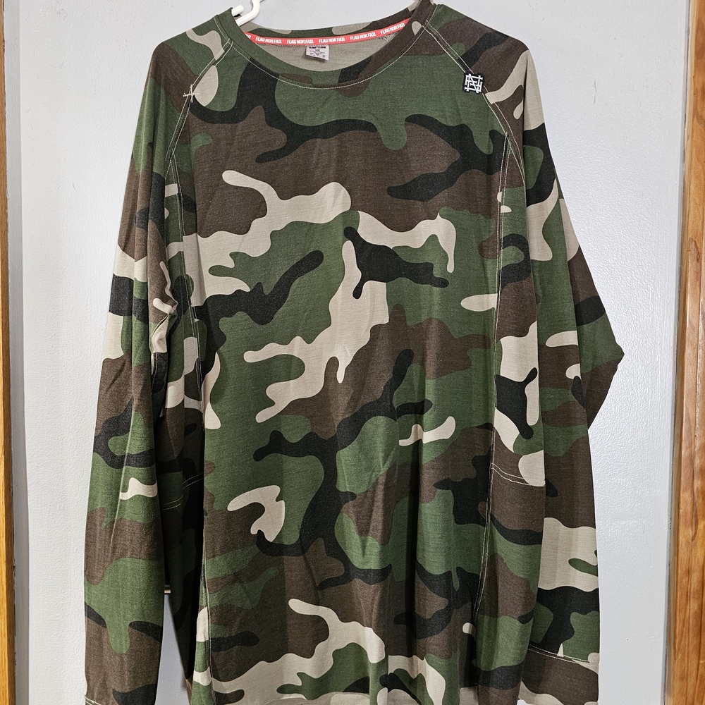 Flag Nor Fail Green Camouflage Long Sleeve Shirt